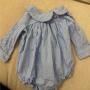 Blue Gingham Romper